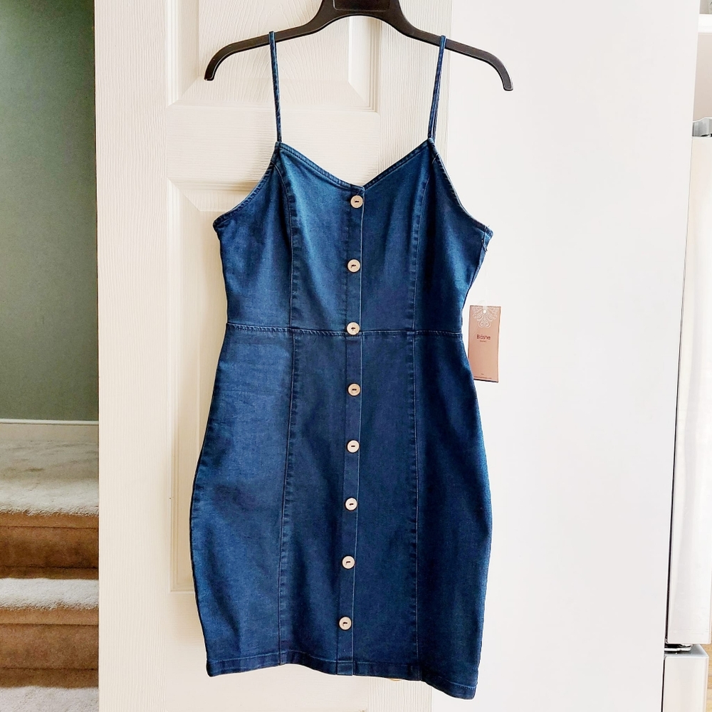 Blashe blue denim bodycon dress